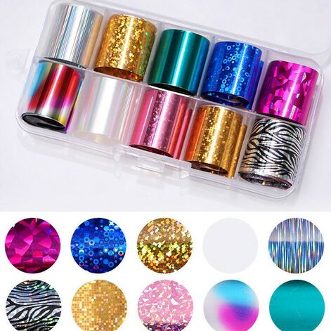 Foil for nail art, Holographic nail foils kit